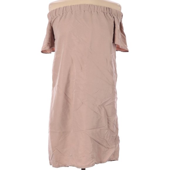 H&M Ruffle Off Shoulder Mini Dress in Rose Pink sz 6 EUC - Picture 2 of 7